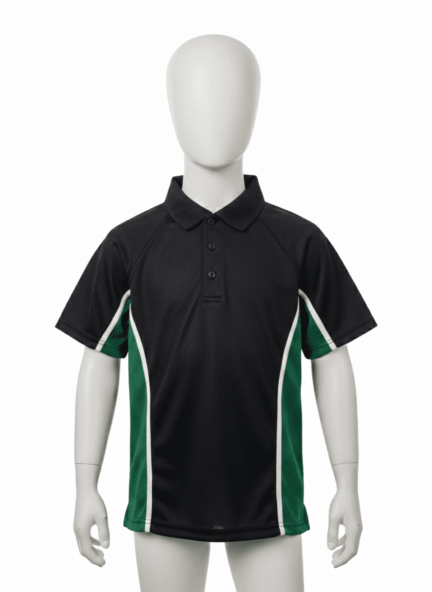 Primary PE Top - Black/Green