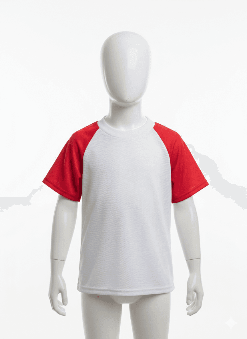 Primary PE Top - White/Red