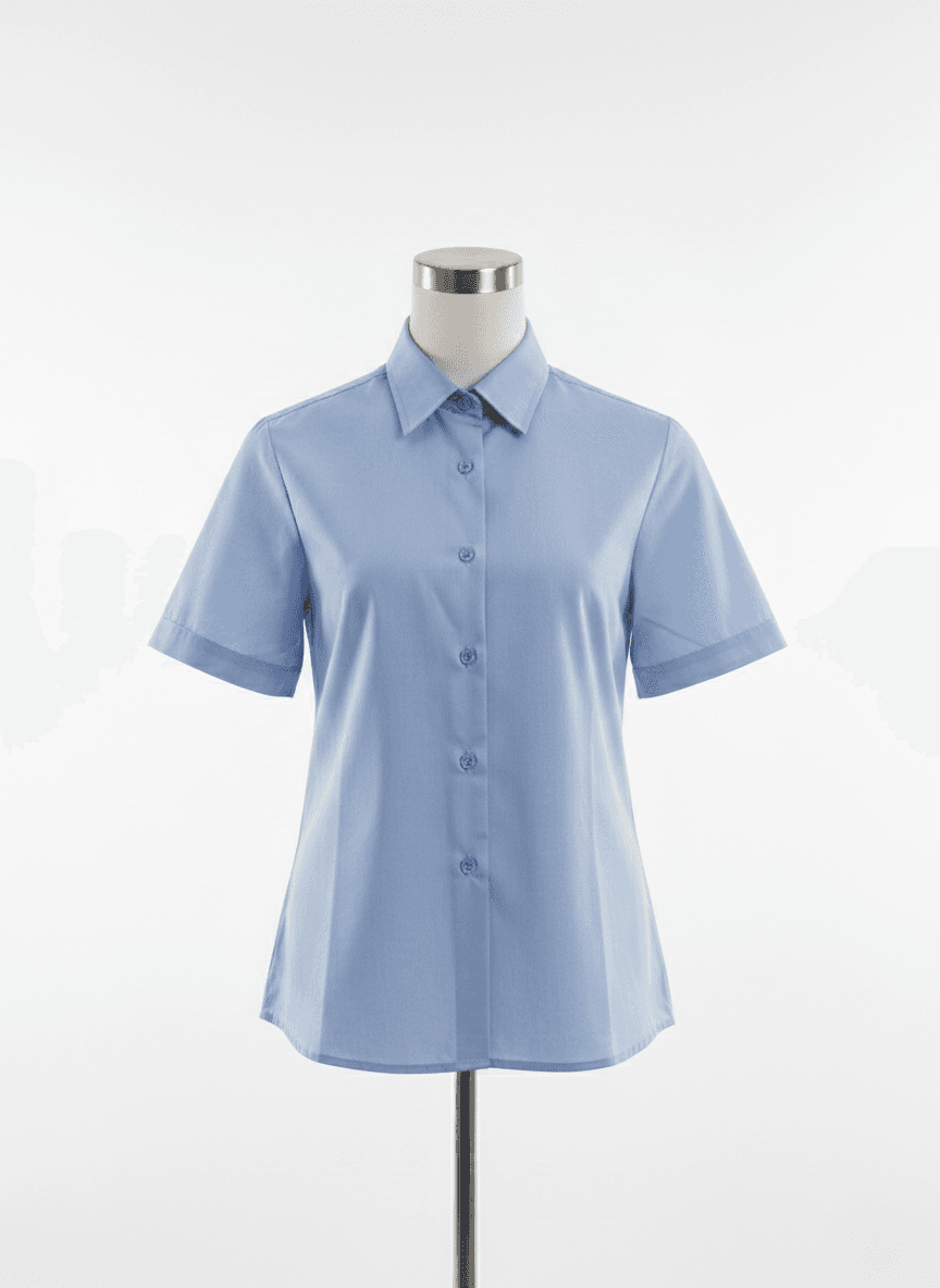 Girls Short Sleeve Shirt - Light Blue