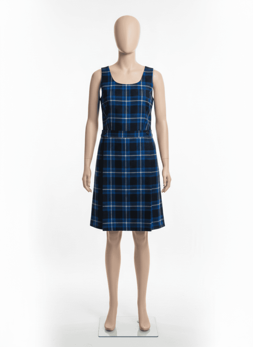 Secondary Pinafore - Blue Tartan