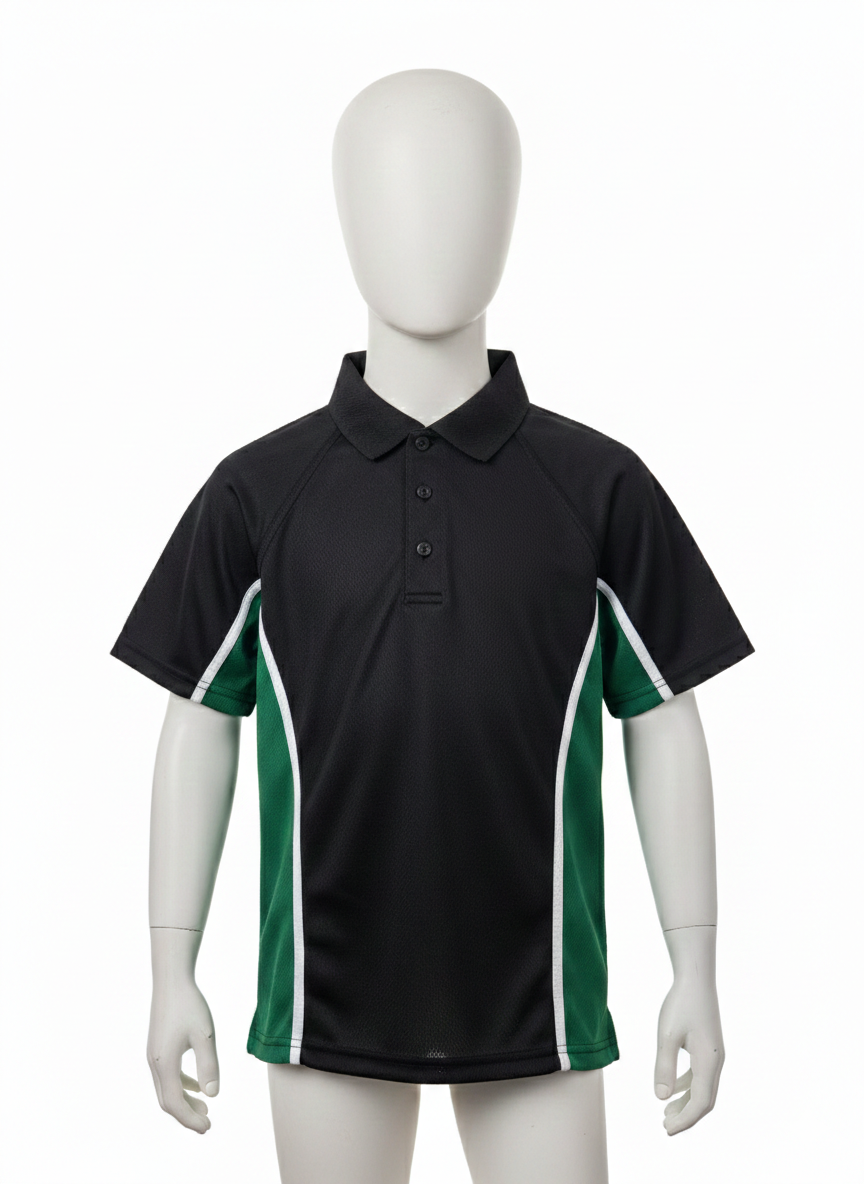 Primary PE Top - Black/Green