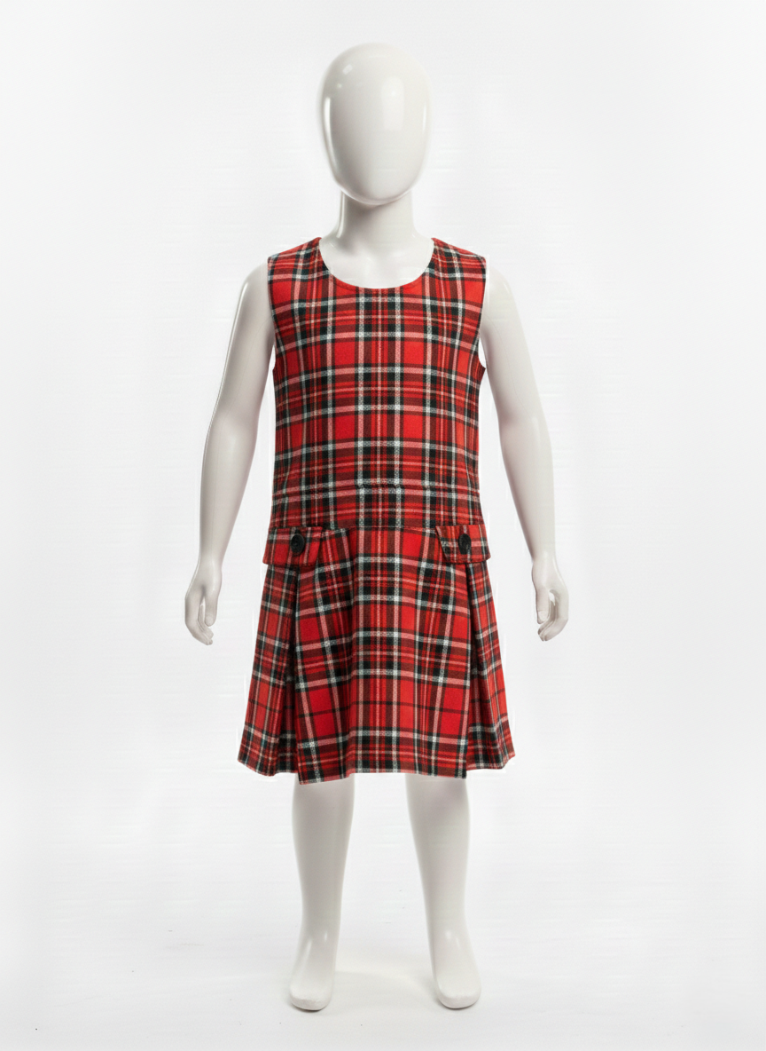 Primary Pinafore - Red Tartan