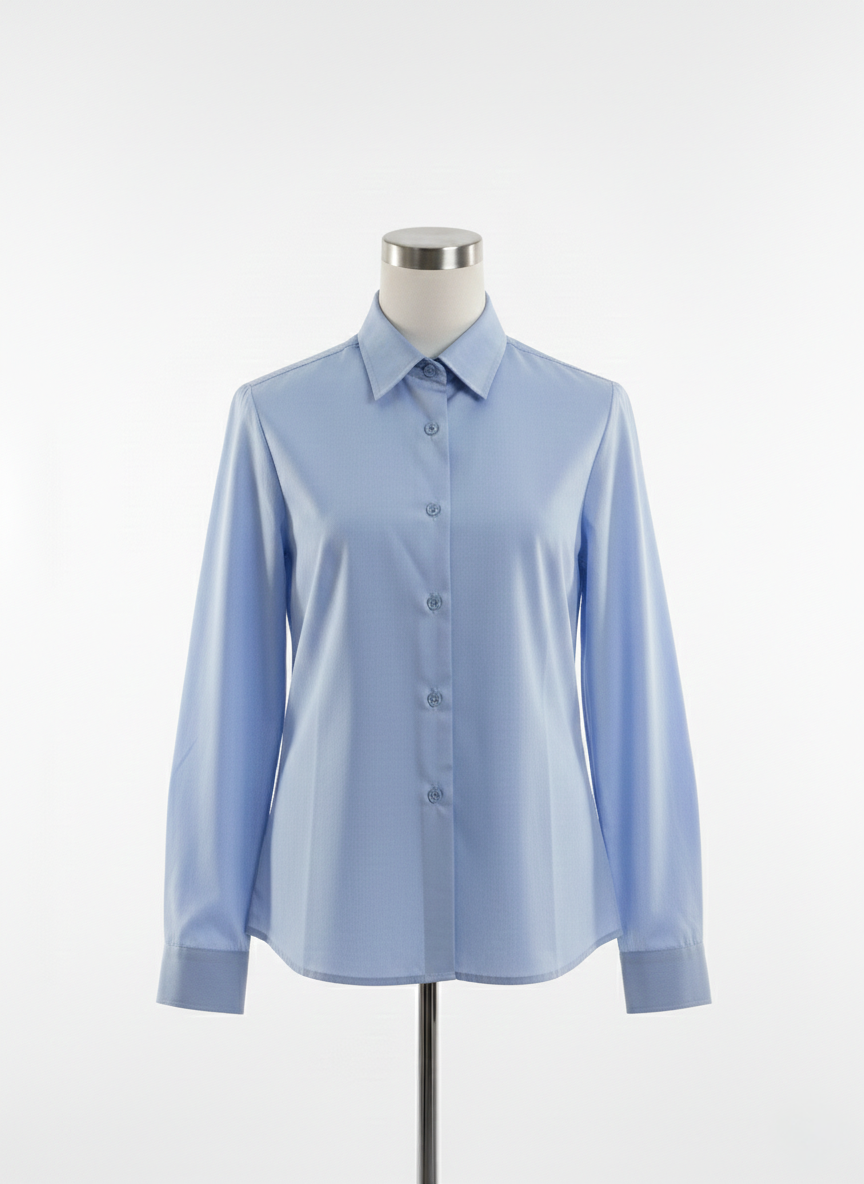 Girls Long Sleeve Shirt - Light Blue
