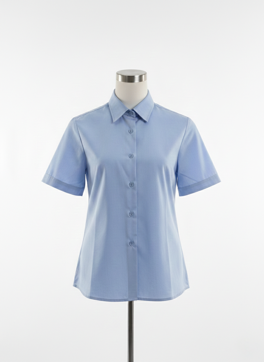 Girls Short Sleeve Shirt - Light Blue