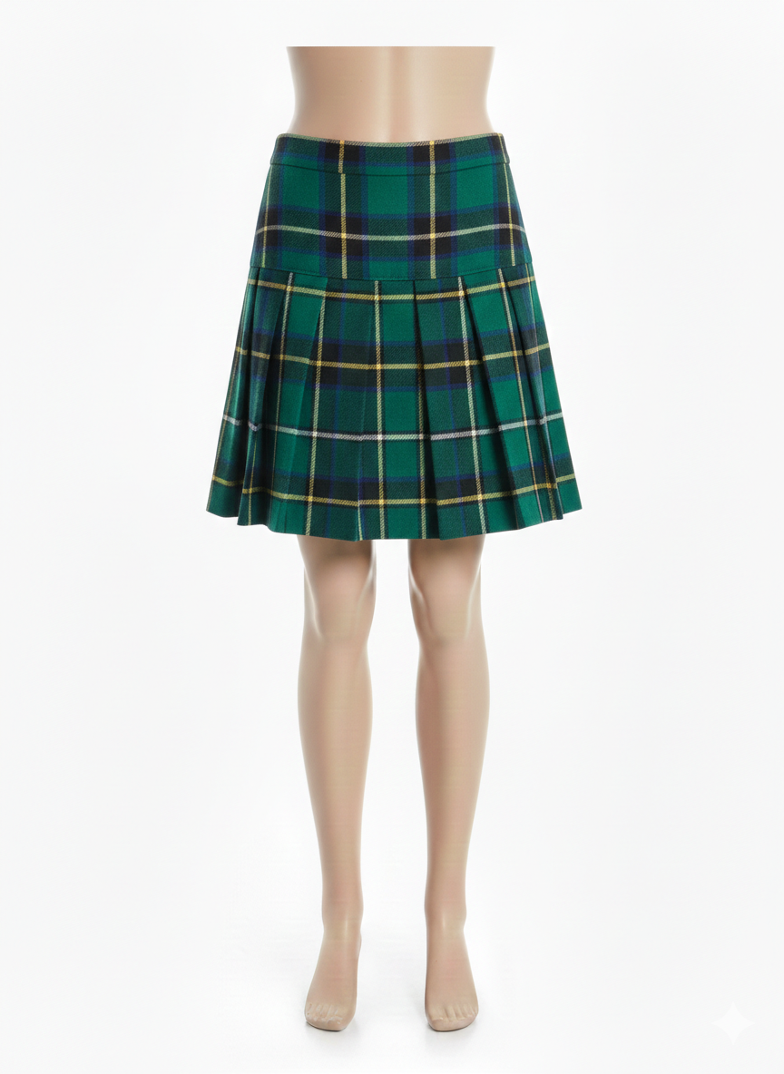 Secondary School Skirt - Green Tartan