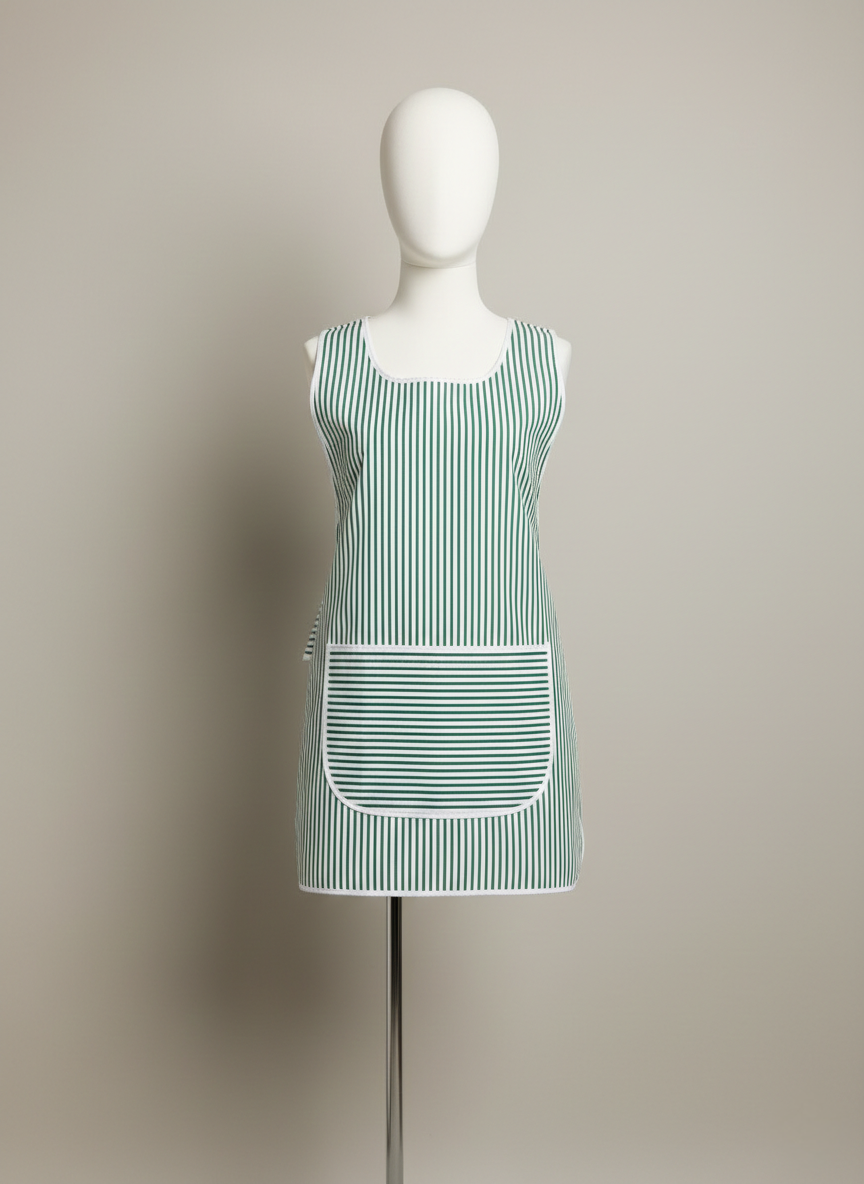 Workwear Apron - Green/White